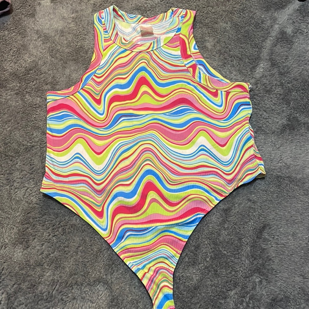 No boundaries rainbow groovy bodysuit
